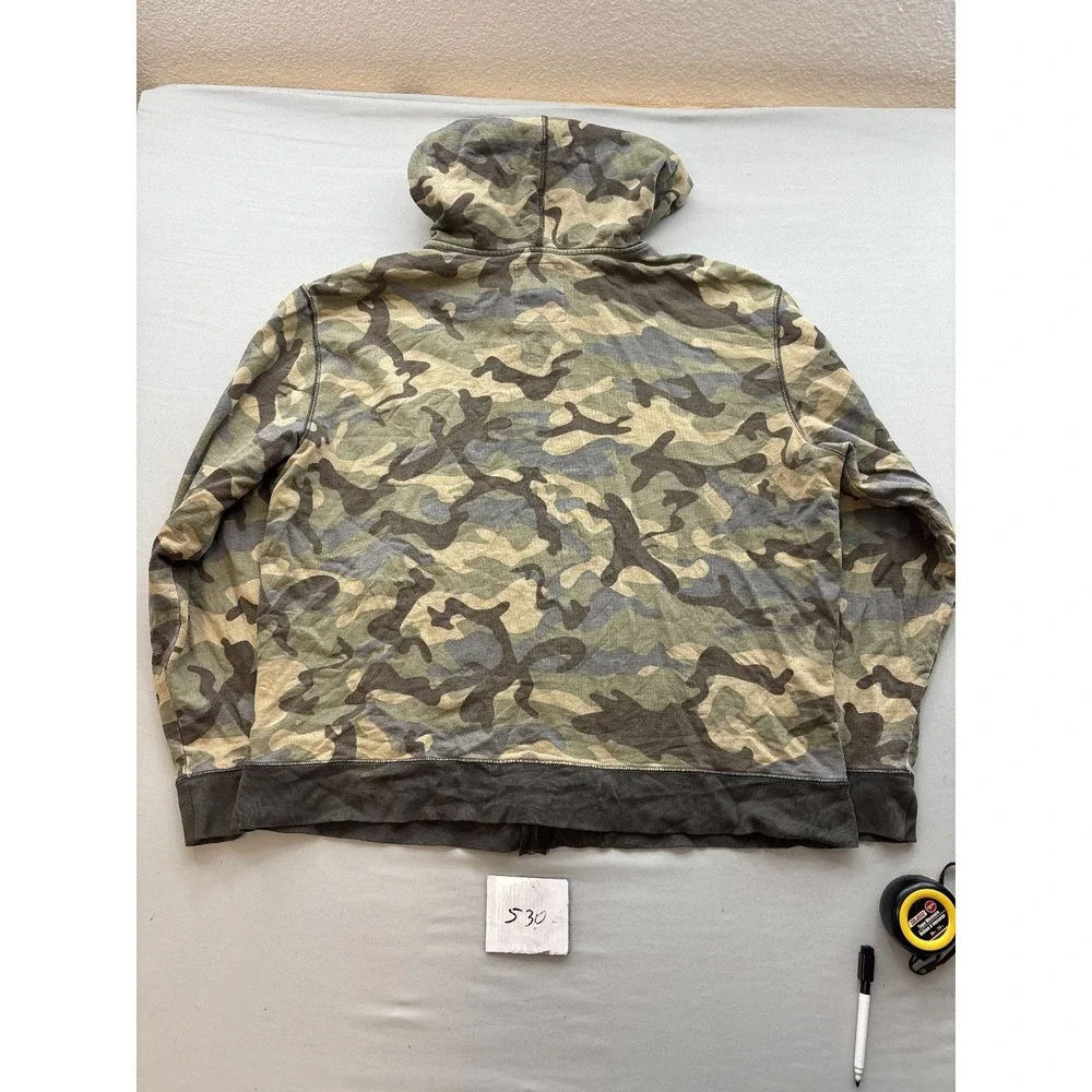 Aeropostale Men's Full Zip Hoodie Camouflage Green Brown Tan Gray Size L